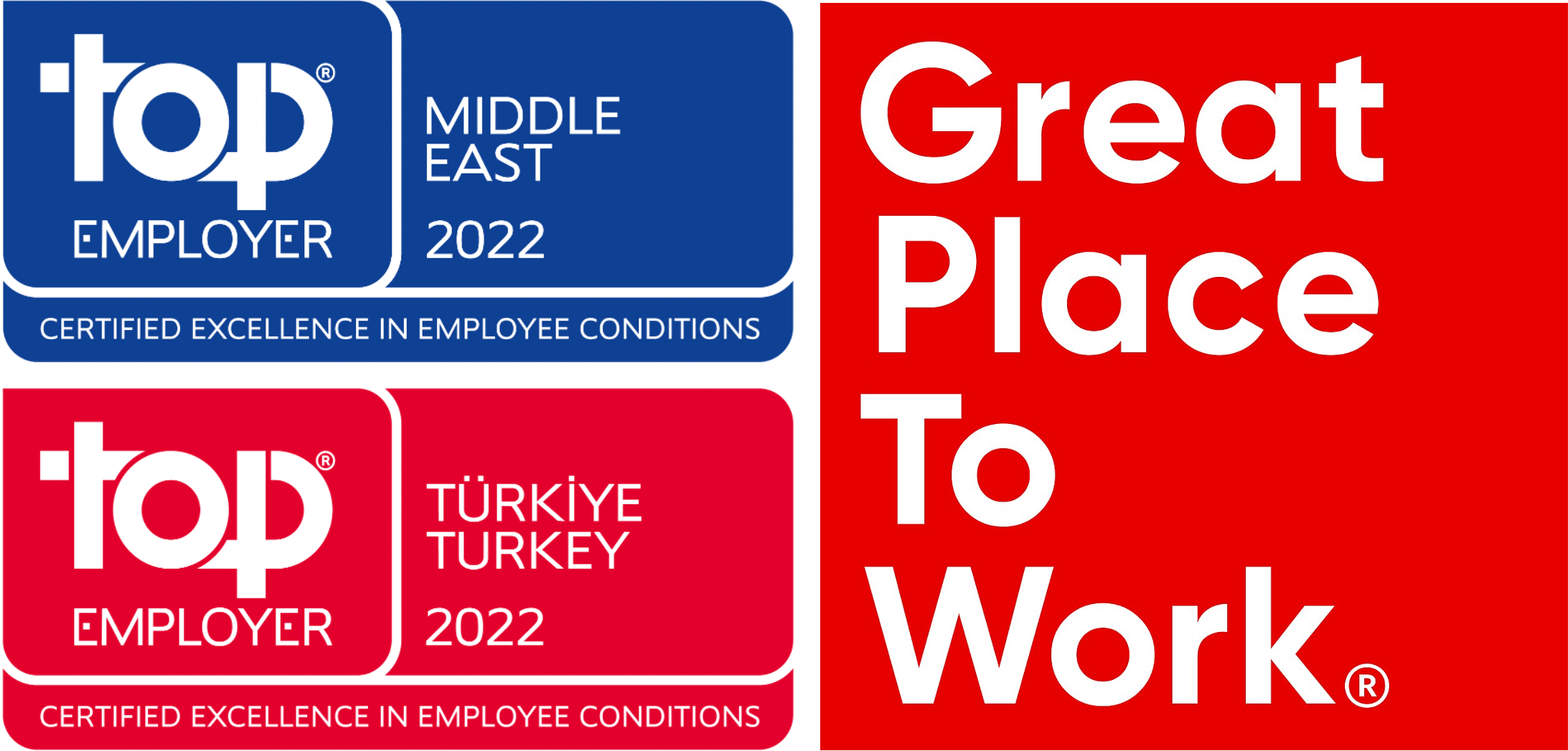Top Employer 2022 ve Great Pleace to Work logoları
